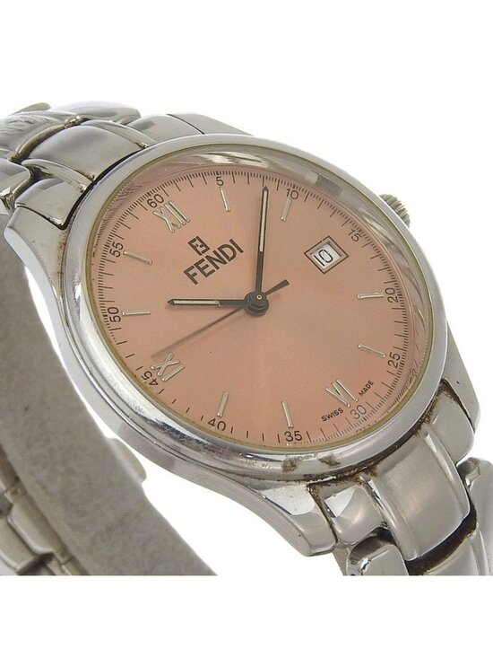 Fendi Wrist Watch 210L Quartz Stainless Steel White Used  Fendi Orologi Stainless Steel Quartz Analog Display Blanc Dial Watch